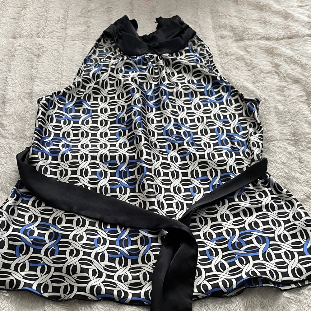 Soulmates Black and Blue Patterned Top